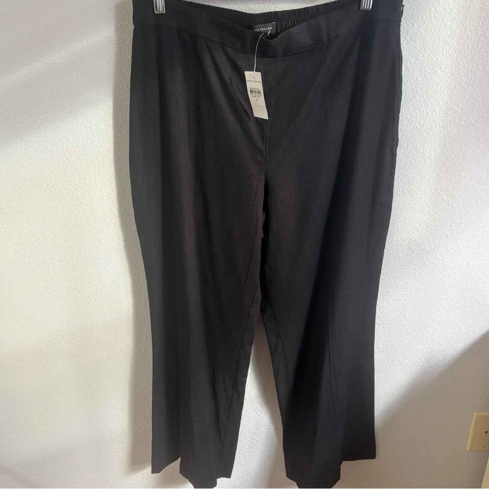 NWT Ann Taylor The Flare Ankle Pant in Linen Blend Size 12